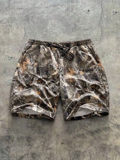 AXEPEAK Men's Loose Woven Digital Printed Shorts, Suitable For Summer, Streetwear Edition