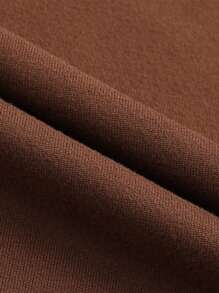 SHEIN 2 件套：条纹短款针织上衣和中长裙套装，适合少女的休闲日常装 - 咖啡棕 - 查看 4