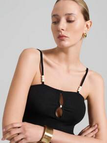 Ontre Elegantes langes schwarzes Trägerkleid für Sommers für Lehrerinnen, Büromode, Abschlussferien, Musikfestivals - Schwarz - Übersicht 4