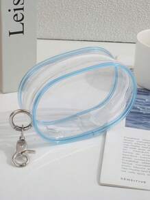 SHEIN 透明旅行线缆整理器透明紧凑型外壳，用于充电器和电线，便携式科技配件存储，适合旅行和日常使用