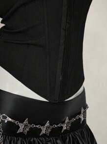 SHEIN ICON 1 Pc Women's Fitted Lace 2 In 1 Halter Camisole Goth Goth - Black - View 10