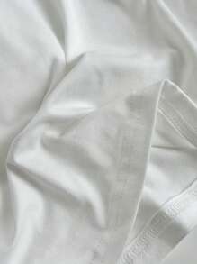 Comfortcana 3pcs/Set Plus Size V-Neck Soft Casual Short Sleeve T-Shirt, Basic Versatile Summer Tee Multi-Pack - White - View 5