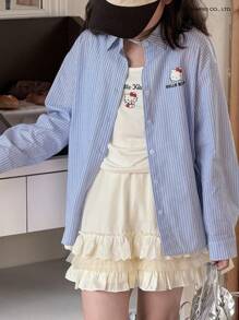 HELLO KITTY | DAZY 青少年女孩秋装，青少年女孩衬衫，返校服装 - 藍色 - 查看 4