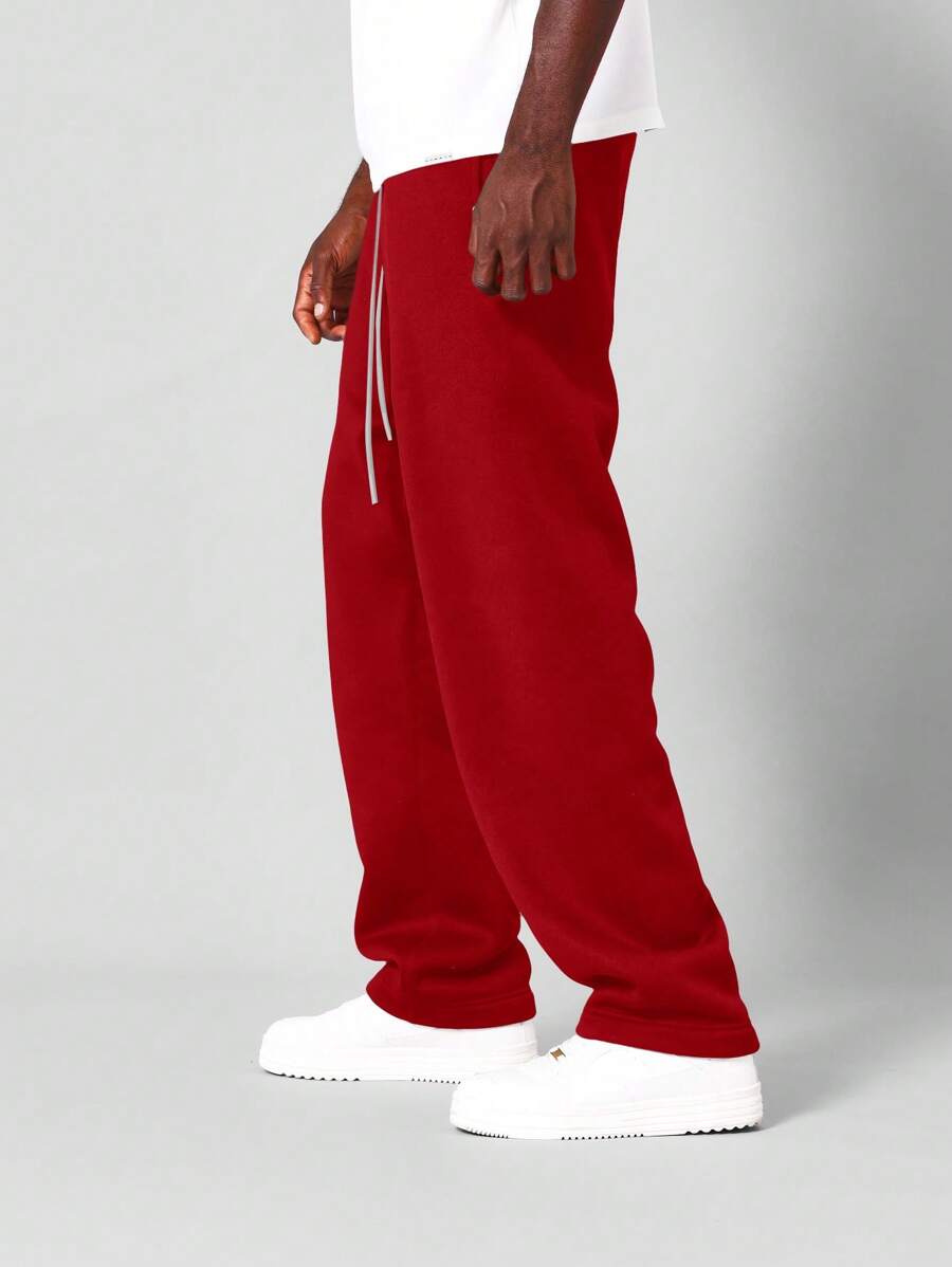 SUMWON Premium Athletic Jogger Sweatpants Comfortable Fleece Winter Workout Lounge Pants With Side Pockets Gym Training Exercise Running Sports Bottoms - Red - View 1