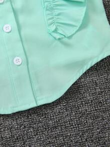 Baby Girls' Lace Ruffle Cap Sleeve Blouse, Summer Baby Shirts For Girls Baby Girl Summer Shirts Shirts For Girls Baby Girls Shirts Tops For Baby Girl - Mint Green - View 4