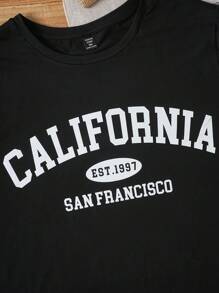 Veykashi 3件装加大码休闲英文印花修身T恤，适合夏季穿着，多件装，适合外出穿着