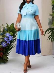 Fleurora Vestido casual de manga corta talla grande, adecuado para el verano