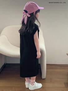 HELLO KITTY | DAZY 小女孩圆领针织印花夏装，小码，返校服 - 黑色 - 查看 4