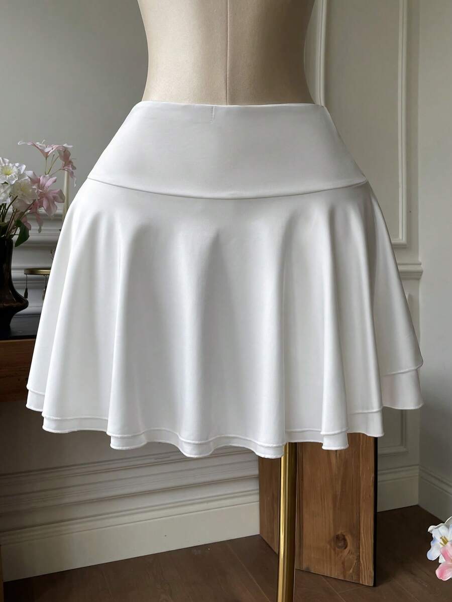 SHEIN EZwear Plus Size Running Double Layer Anti-Flashing Pocketed Skirt - Dark Grey - View 1