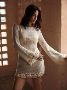 MOTF PREMIUM Vestito copri abito in tulle con applicazioni