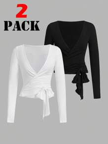 Siren Gaze Two-Piece Set Spring/Summer Ballet Yoga Sports Wrap Hooded Long Sleeve Women's Top Wet Shirt Summer Top Going Out