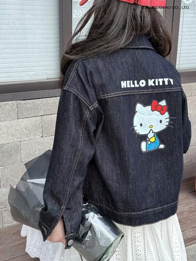HELLO KITTY | DAZY 春秋季节女孩牛仔夹克