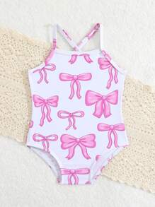 SHEIN 新生女童泳衣/印花/女童/连体泳衣