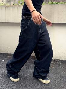 Manfinity Hypemode Jeans holgados y acampanados de tiro alto lavados para hombre