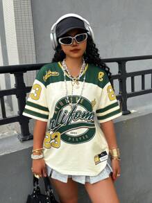 Rovax Women's V-Neck Short Sleeve Digital Printed T-Shirt - Multicolor - View 3