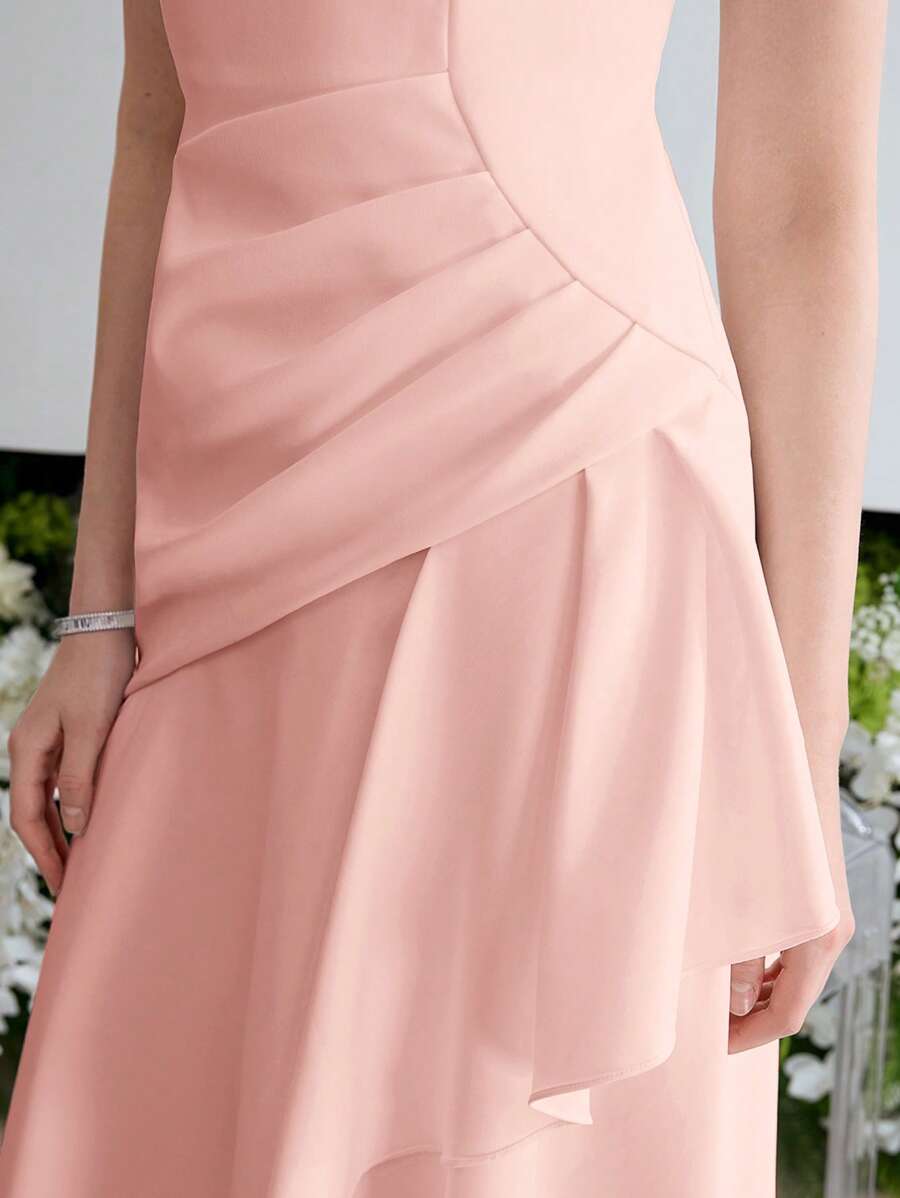 MOTF Soiréza ASYMMETRICAL HEM RUCHED DRESS - Pink - View 2