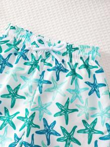 SHEIN 男婴度假休闲海星印花泳衣（含短裤） - 彩色 - 查看 4