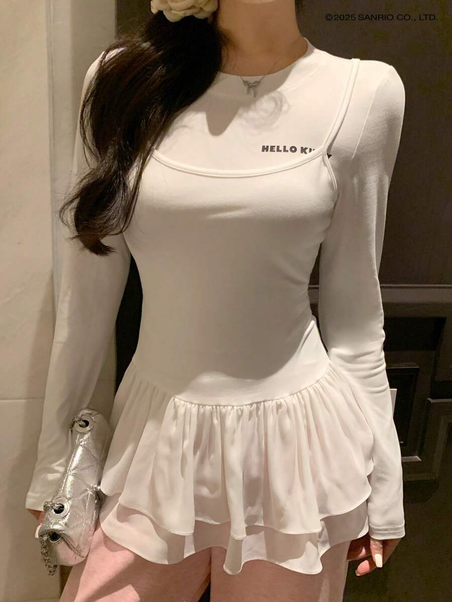 HELLO KITTY | DAZY 女士日常两件套服装 - 白色 - 查看 1