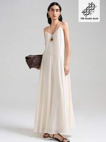 Ontre Vestido de mujer extra largo con volantes en los tirantes, modelo 2025. Vestido blanco de Pascua para damas, atuendo navideño, ropa nueva de otoño/invierno y Año Nuevo - Blanco - Ver 5