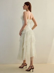 MOTF STUDIO POLKA DOT TIERED LAYER DRESS - Apricot - View 3