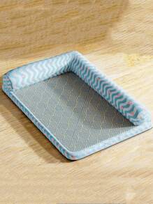 PETSIN 1 Peça Tapete de Cama para Animais de Estimação de Design Xadrez Azul Simples | Almofada de Resfriamento Lavável para Todas as Estações | Resistente a Arranhões com Encosto | Adequado para Cães/Gatos Dormindo no Verão | Cama e Tapete para Animais de Estimação | Aplicável para Casa de Gato/Cachorro | Suprimentos Multifuncionais para Animais de Estimação Pequenos - Azul - Visão 1