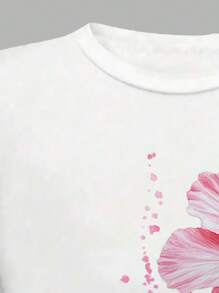 SHEIN GraphicGems T-shirt court ajusté mode pour adolescentes, adapté pour l'été