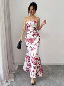 Rafferiza Women Elegant Floral All-Over Print Dress, Summer - Multicolor - View 6