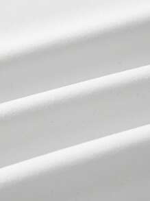 SHEIN BASICS Plus Size Plain Knit Leisure Sports Tight Shorts , Biker Shorts - White - View 5