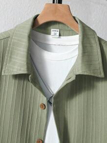 Set van 2 casual effen shirts en shorts voor tienerjongens, zomer