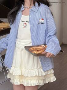 HELLO KITTY | DAZY 青少年女孩秋装，青少年女孩衬衫，返校服装 - 藍色 - 查看 2