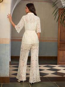 ZEYLAH Conjunto de dos piezas para mujer para uso diario - Beis - Ver 4