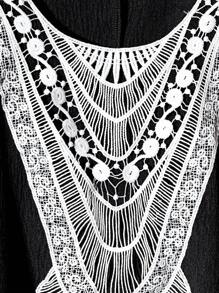 EMERY ROSE 大码女式宽松蝙蝠袖拼布领荷叶边袖口下摆流苏边斗篷衬衫，春夏