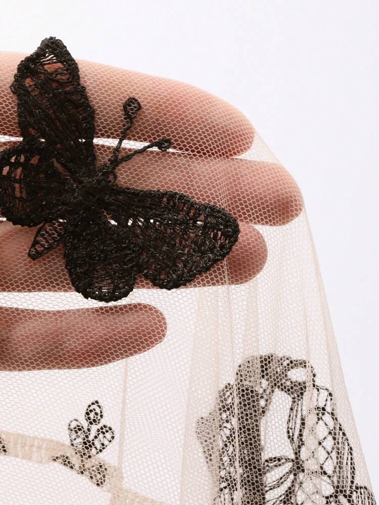 Women's Butterfly Net Tulle Pleated Puff Sleeve Elegant Dress Women Casual Dresses Birthday Women Summer Clothing Women Clothes Women Birthday Floral Dresses For Women