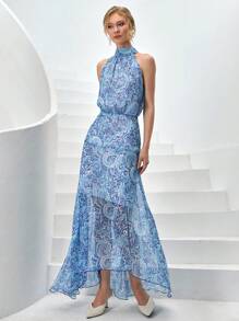 CLARA VERO Đầm dài không tay in hoa có lót chi tiết cho nữ - Nhiều màu - Xem 5