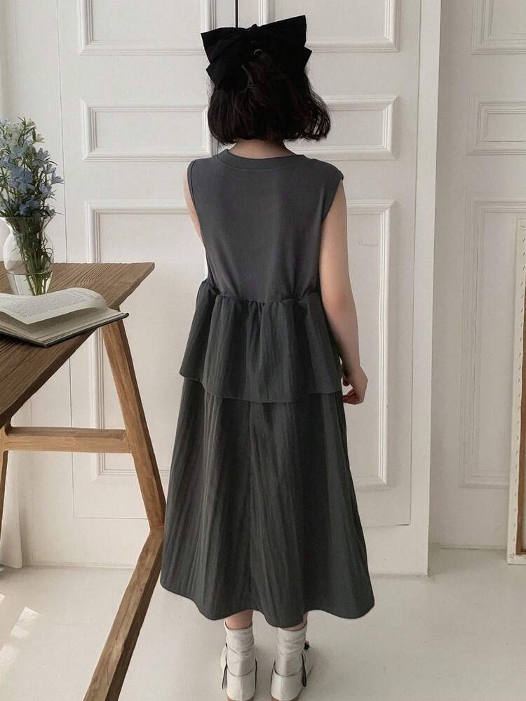 Tween Girl Sleeveless Crew Neck Dress For Summer, Back To School Clothes