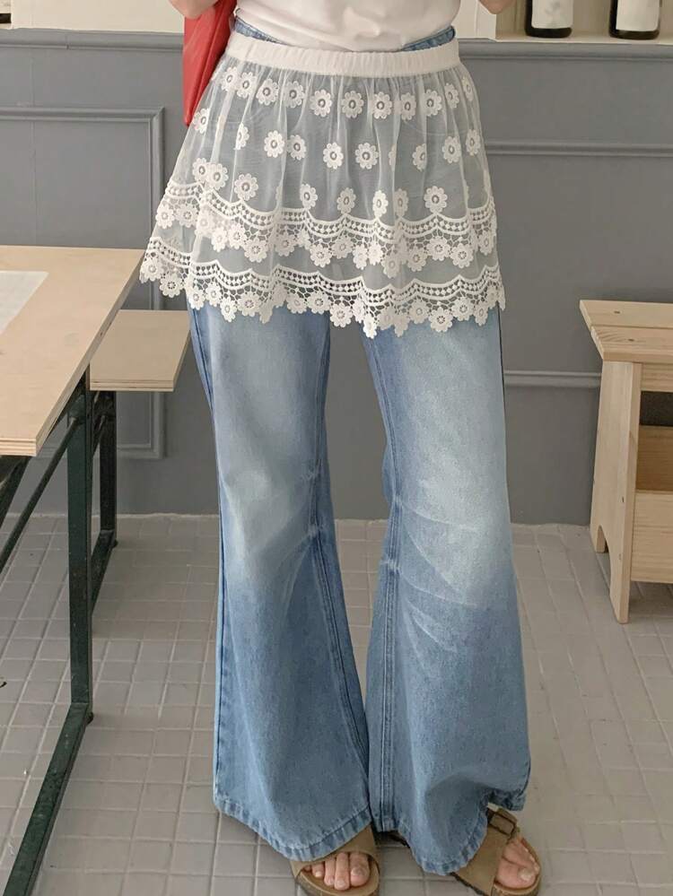 Women's Regular Waisted Flare Leg Casual Jeans