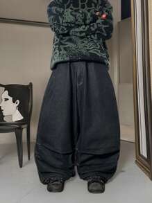 Manfinity Hypemode Jeans holgados y acampanados de tiro alto lavados para hombre