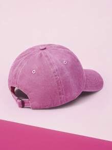 THE POWERPUFF GIRLS X SHEIN Blossom Embroidered Pink Washed Baseball Cap