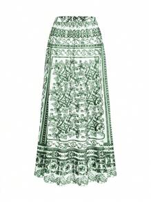 Swim Oasis 2pcs Oasis Positioning Print Paisley High Quality Swimsuit - Dark Green - View 3