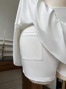 SHEIN EZwear Plus Size Running Double Layer Anti-Flashing Pocketed Skirt - Dark Grey - View 2