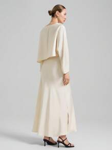 Ontre 2025年夏季商务休闲女装，适合美国独立日、骄傲月、度假、海滩、生日派对、教师节、乡村音乐节。休闲宽松舒适的褶皱衬衫，优雅都市风，米色宽松短袖上衣