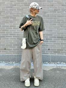 DAZY Khaki Color Plain Men's Pants, Spring/Summer - Khaki - View 3