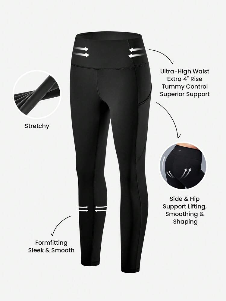 Plus Women's Casual Solid Color Ankle-Length Leggings