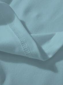 Manfinity Homme Summer New Plus Size Men's Casual Mature T-Shirt, Versatile Daily Wear Comfortable Top - Blue - View 3