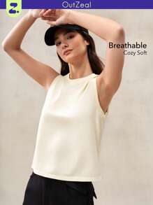 OutZeal 女士运动背心 日常健身服 柔软莫代尔混纺弹力弧形下摆