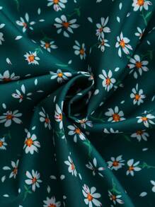 Flirla 大码度假休闲碎花吊带背心连衣裙搭配纯色衬衫 2 件套 - 彩色 - 查看 4