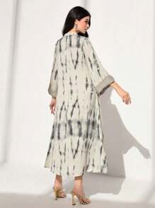 Al Najma 优雅扎染阿拉伯风格连衣裙，端庄大方 - 彩色 - 查看 2