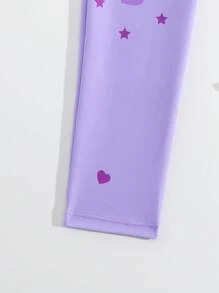 SHEIN Traje de baño de manga larga y pantalones con diseño de unicornio y arcoíris para niñas/bebés, ideal para parques acuáticos y diversión en el agua - Multicolor - Ver 4