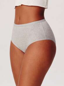 LUVLETTE 3 条装透气棉质高腰基本款三角裤女士内衣内裤套装也适合青少年女孩和儿童 - 彩色 - 查看 9