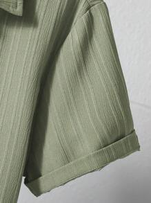 Set van 2 casual effen shirts en shorts voor tienerjongens, zomer
